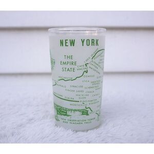 Vintage 60s New York State Frosted Cocktail Glass